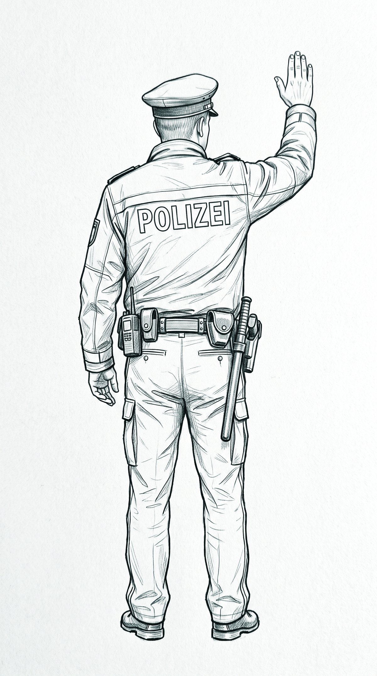 Rendőr papírokkal a kezében